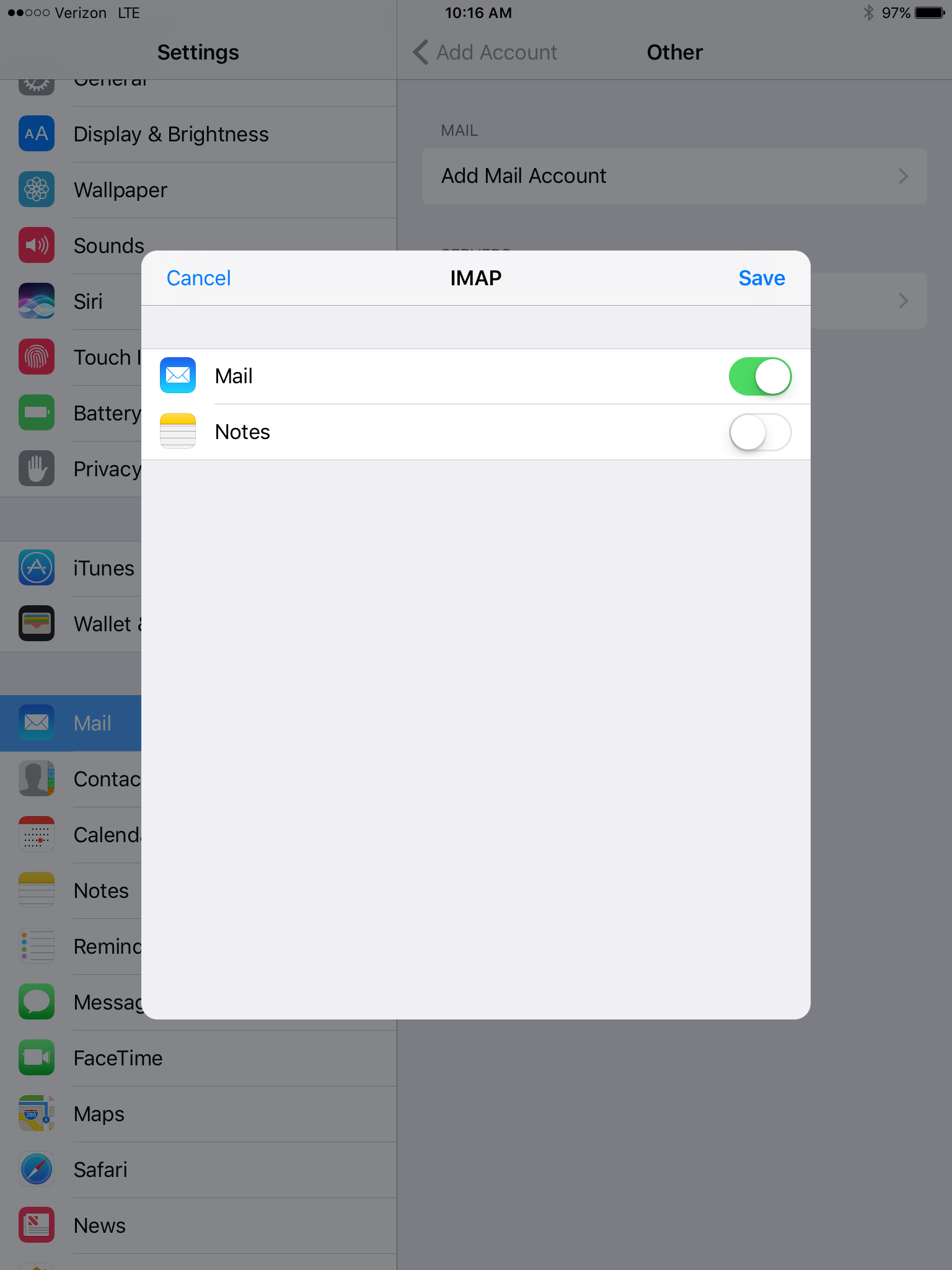 iOS iPAD (IMAP) Rackspace Email Setup