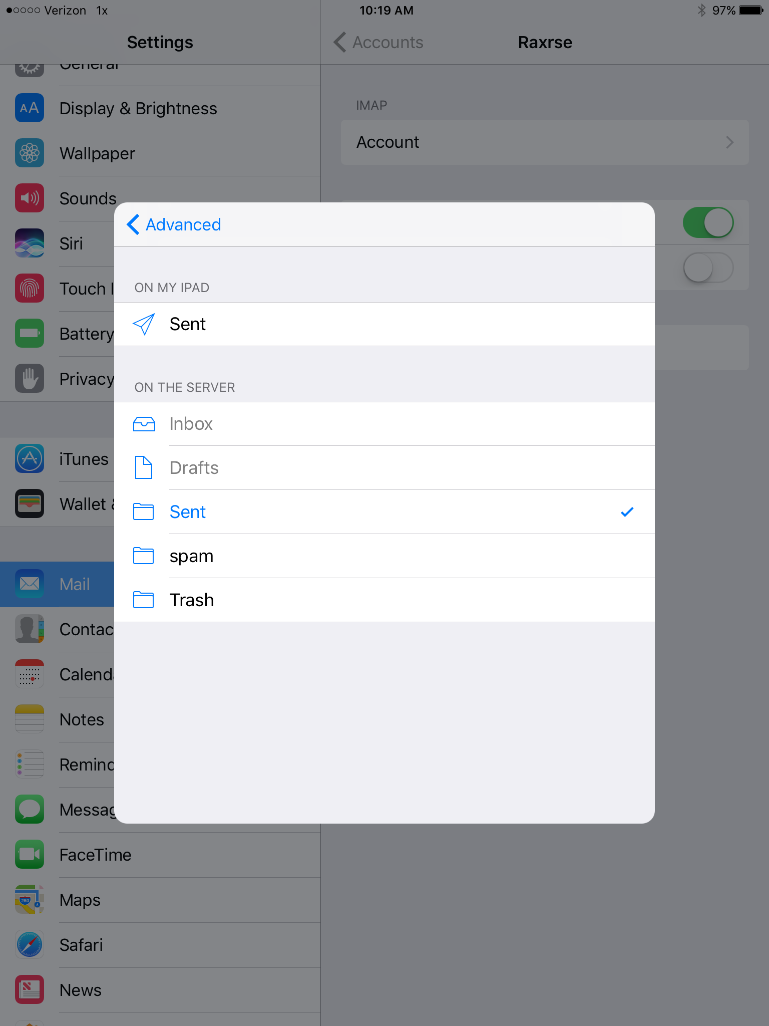 adding email to iphone rackspace