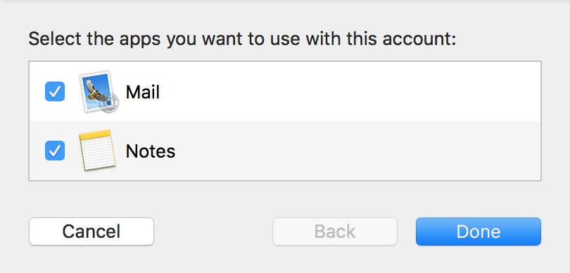 setting up mac mail for imap